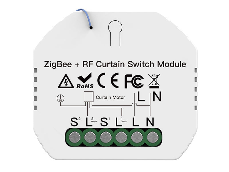 ZigBee Modulo Tapparelle Tende Persiane 220V 2A Funzione Con Pulsante Saliscendi e Telecomando RF Compatibile Con Alexa Google Home