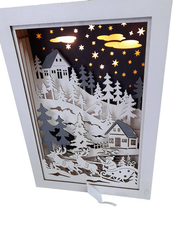 quadro vetrina con luci led Decorazioni Di Natale vintage